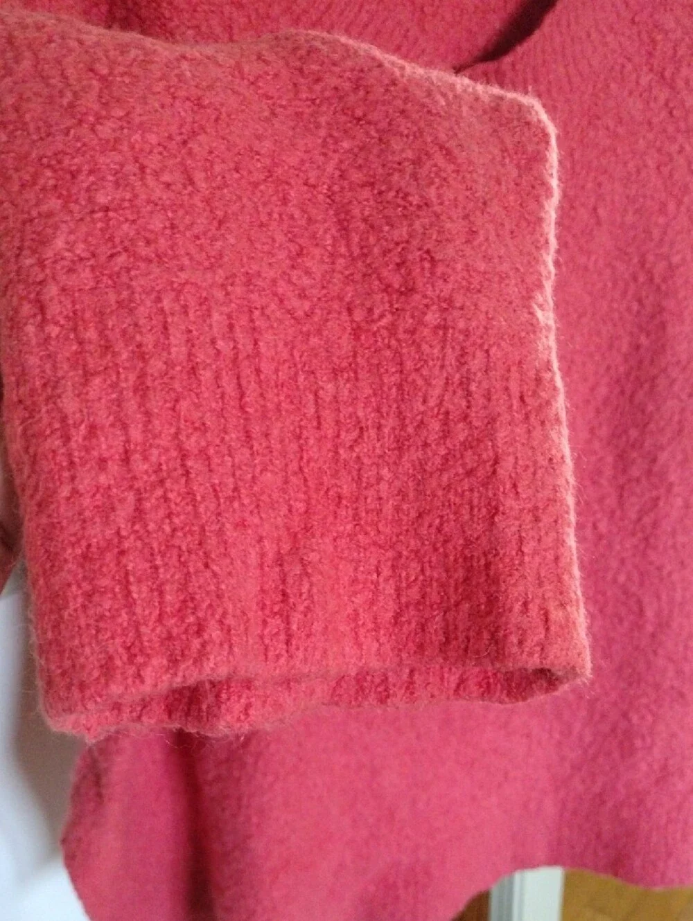 Anthropologie Soft Autumn Red-Orange V-Neck Sweater Alpaca Blend